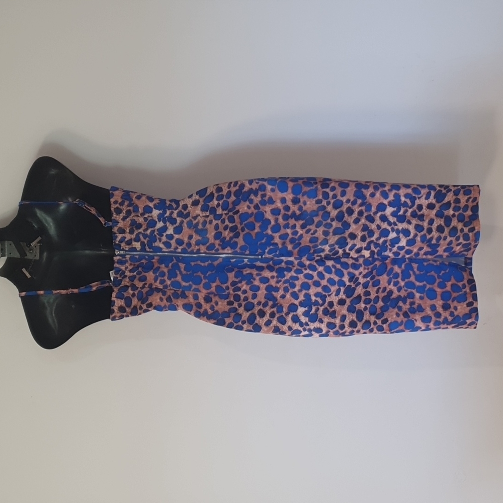 Angel Biba NEW Size 6 Dress Blue Tan RRP $69 - Picture 4 of 10